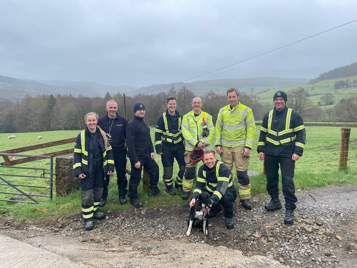WYFRS's tweet photo. Paw-some work!
Today Cleckheaton White Watch rescued 13 month Collie Lexi who was 5m down a 20m cliff! 
Many of our firefighters are trained in animal rescue #NotjustFires 
The specialist rope rescue crew used a 2-line system &amp; animal rescue bag.  See pics here
🐶👨‍🚒❤️‍🔥 https://t.co/fDtPLIyRU4