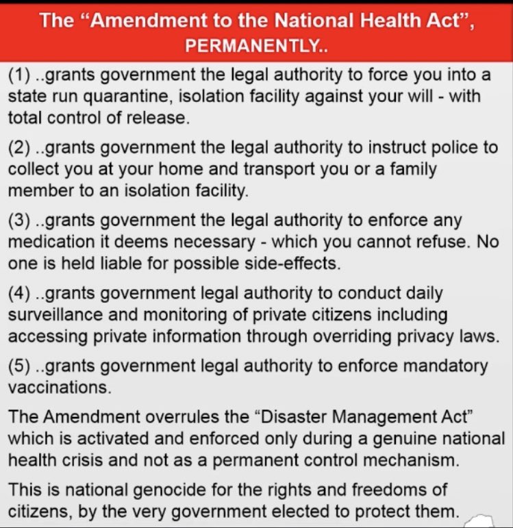 mosmooches's tweet photo. @PresidencyZA @CyrilRamaphosa 

Are you seriously taking away peoples rights in this way?👇🏾

#NoToHealthActAmendment #healthact https://t.co/r6ZfZVlSsj