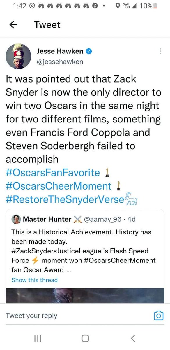 BlasphedD's tweet photo. AMAZING!!!!!!!!!!!!!!!!!!!!!!!! 👏🏻👏🏻👏🏻👏🏻👏🏻👏🏻👏🏻👏🏻
#RestoreTheSnyderVerse
#MakeTheBatfleckMovie
#IStandWithZackSnyder
#ZackSnyder
#UsUnited
#BlasphedDC
#DCWarriors
#SnyderWarriors https://t.co/Rbwu5mW0KE