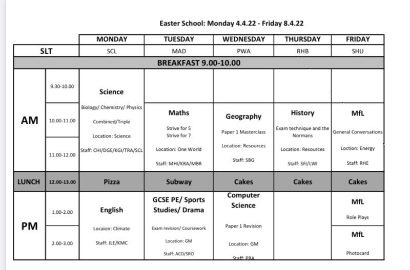 Easter School Raising Achievement Sessions this week! #MakeItCount