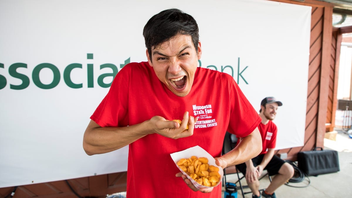 Food Fight Co (@foodfight_co) on Twitter photo After his participation in <a href="/originalnathans/">Nathan's Famous</a> Hot Dog qualifiers of 2016, eating 28 hot dogs in 10 minutes, <a href="/DarronEats/">Darron Breeden</a> is unforgettable! He received his first World Record in the Cheese Curd-eating discipline of 2018, eating 5lbs, 2oz of Wisconsin Curds in only six minutes! 🤯 After his participation in <a href="/originalnathans/">Nathan's Famous</a> Hot Dog qualifiers of 2016, eating 28 hot dogs in 10 minutes, <a href="/DarronEats/">Darron Breeden</a> is unforgettable! He received his first World Record in the Cheese Curd-eating discipline of 2018, eating 5lbs, 2oz of Wisconsin Curds in only six minutes! 🤯