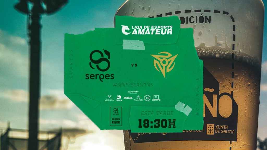 🟢 #LeagueOfLegends 🟢

Comienzan las andadas , hoy tenemos los cuartos de final en <a href="/LEAmateur_/">LEA</a> 🔥

🕰 18:30
🆚 <a href="/DamaEsports/">DAMA</a> 
📺 twitch.tv/serpes_gaming

❗️Os esperamos en el directo familia , mucha suerte equipo❗️

#SerpesGalegas 🐍