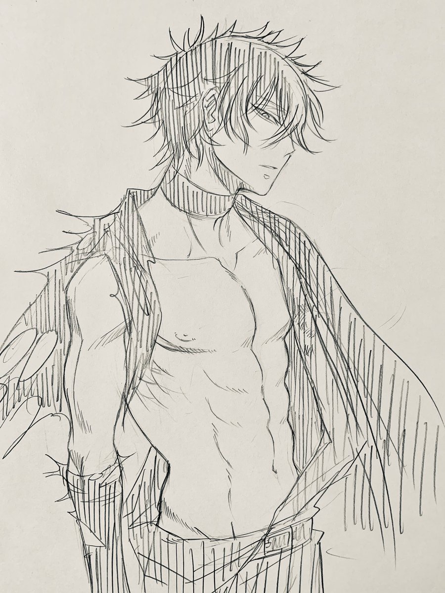 あとなんかこのバキバキめのひぜもこの流れで描いたやつだったよーなきがする 