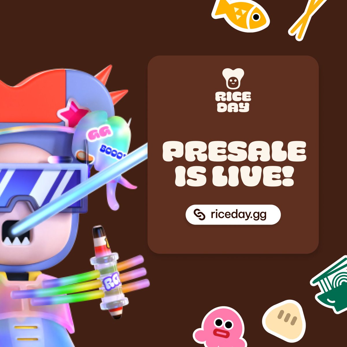 RiceDayGG's tweet photo. Pre-sale mint starts NOW 🍚 https://t.co/ZVyOqsguhl