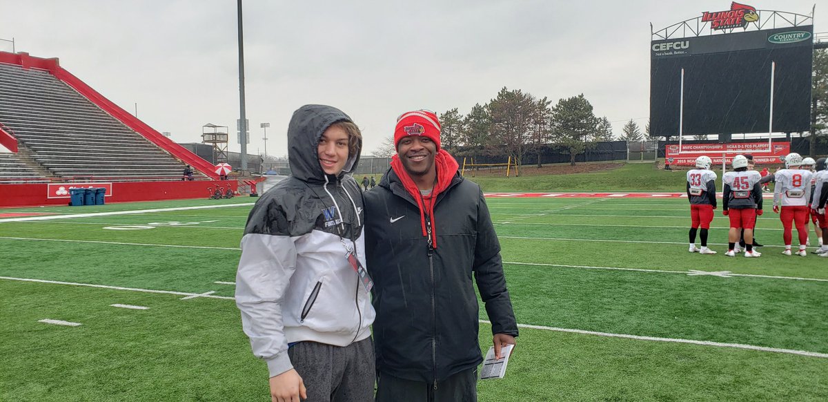 Had an amazing time at Illinois State  this weekend watching the <a href="/ISURedbirds/">Illinois State Athletics</a> practice and compete! Thanks again @samojuri22 and <a href="/Coach_Spack/">Brock Spack</a> for the opportunity to learn more about the Red Bird football program!