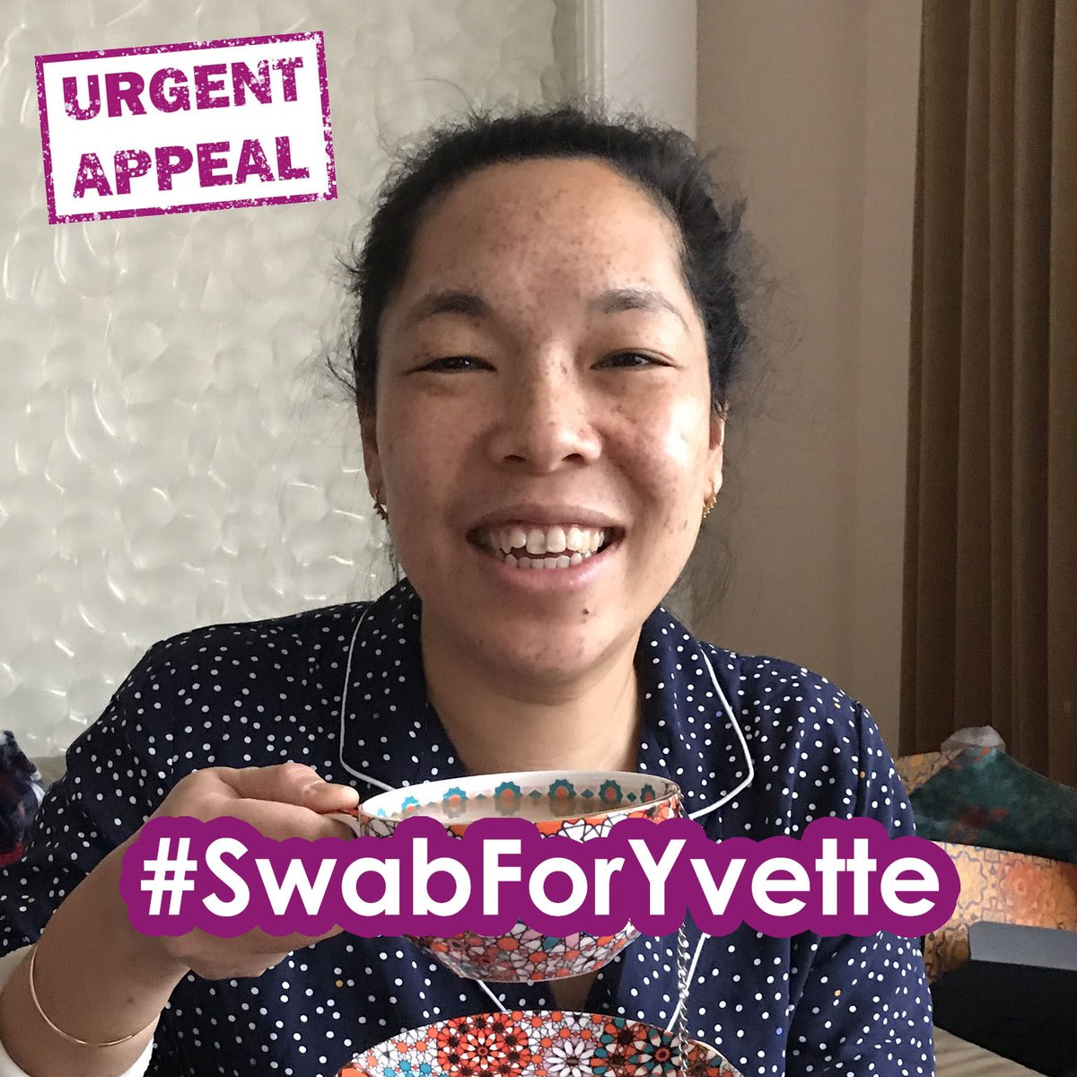 Join us for our first #SwabForYvette
donor drive! Where: <a href="/ChinaExchangeUK/">China Exchange</a> 
When: 11.30am to 2.30pm, Sunday 24 April <a href="/DKMS_uk/">DKMS UK | We Delete Blood Cancer</a> bit.ly/38glhCi