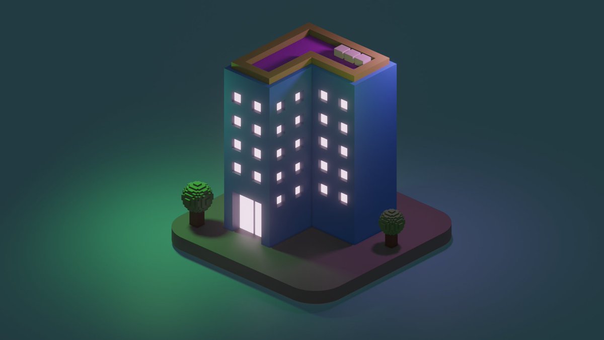 lion_blender's tweet photo. 2022.04.02
ライトの光の色変えられること初めて知りました。
ブーリアン便利だし建物のモデリングとかに多用できそう
参考：Mdesignさん(@Mdesign_blender)
＃blender初心者 https://t.co/ELjl770DFY