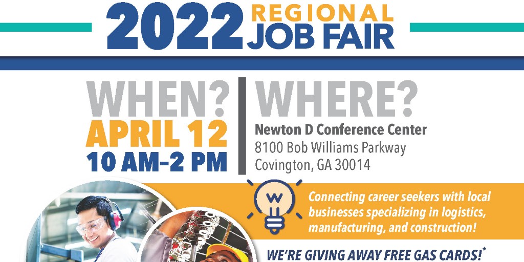 Come visit with Takeda, Hitachi Astemo,  Leggett &amp; Platt, Elite Storage, Masterack, Dart and dozens of other GREAT, LOCAL employers at the Regional Job Fair happening 4/12 at <a href="/GoGPTC/">Georgia Piedmont Tech</a> in Covington. #Upgrade #FREEBlazers #GasCard #GREATlocalCAREER