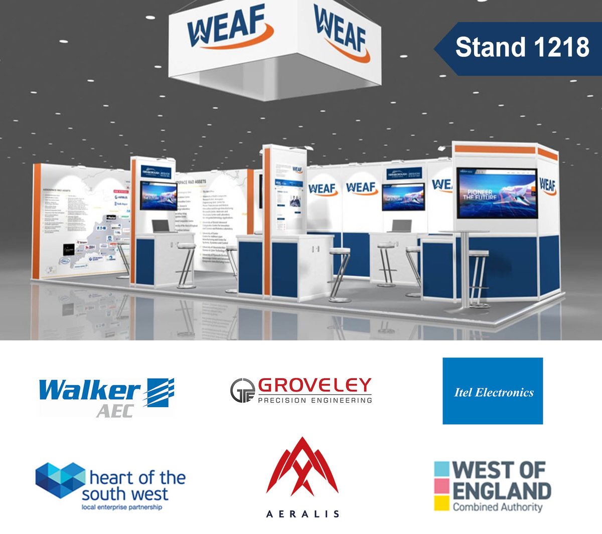 ADS_southwest's tweet photo. We are delighted to announce that Walker AEC (Poole) Ltd , @GroveleyPrecEng , @AeralisJet , @ItelElectronics , @HeartofSWLEP and the @WofEnglandLEP will be joining us on the WEAF Stand for @FIAFarnborough 2022!
#WEAF #farnborough #farnboroughinternationalairshow https://t.co/Gsh3kZv0sN