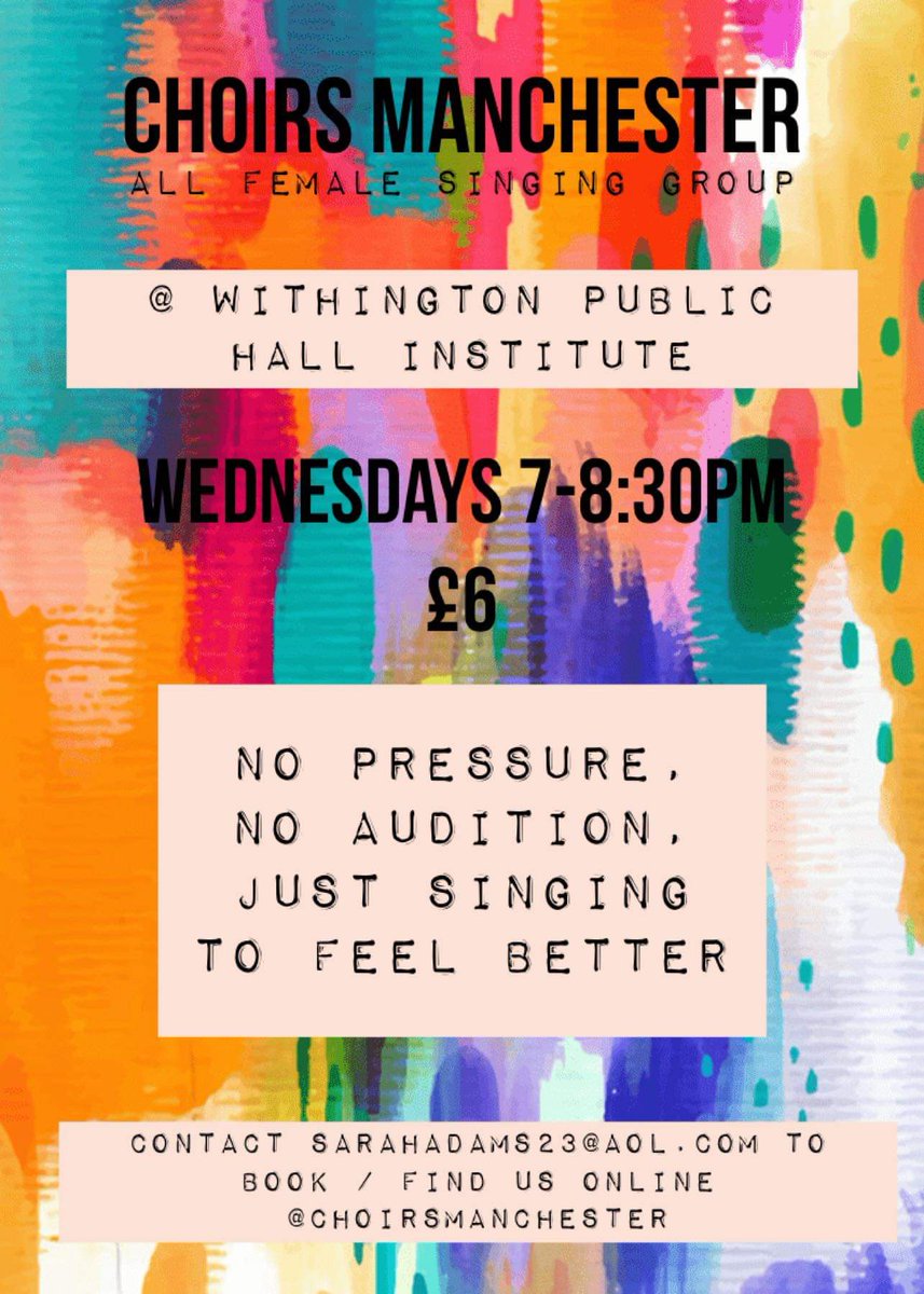 Every Wednesday at <a href="/withypublichall/">Withington Public Hall Institute</a> . Recommended.........