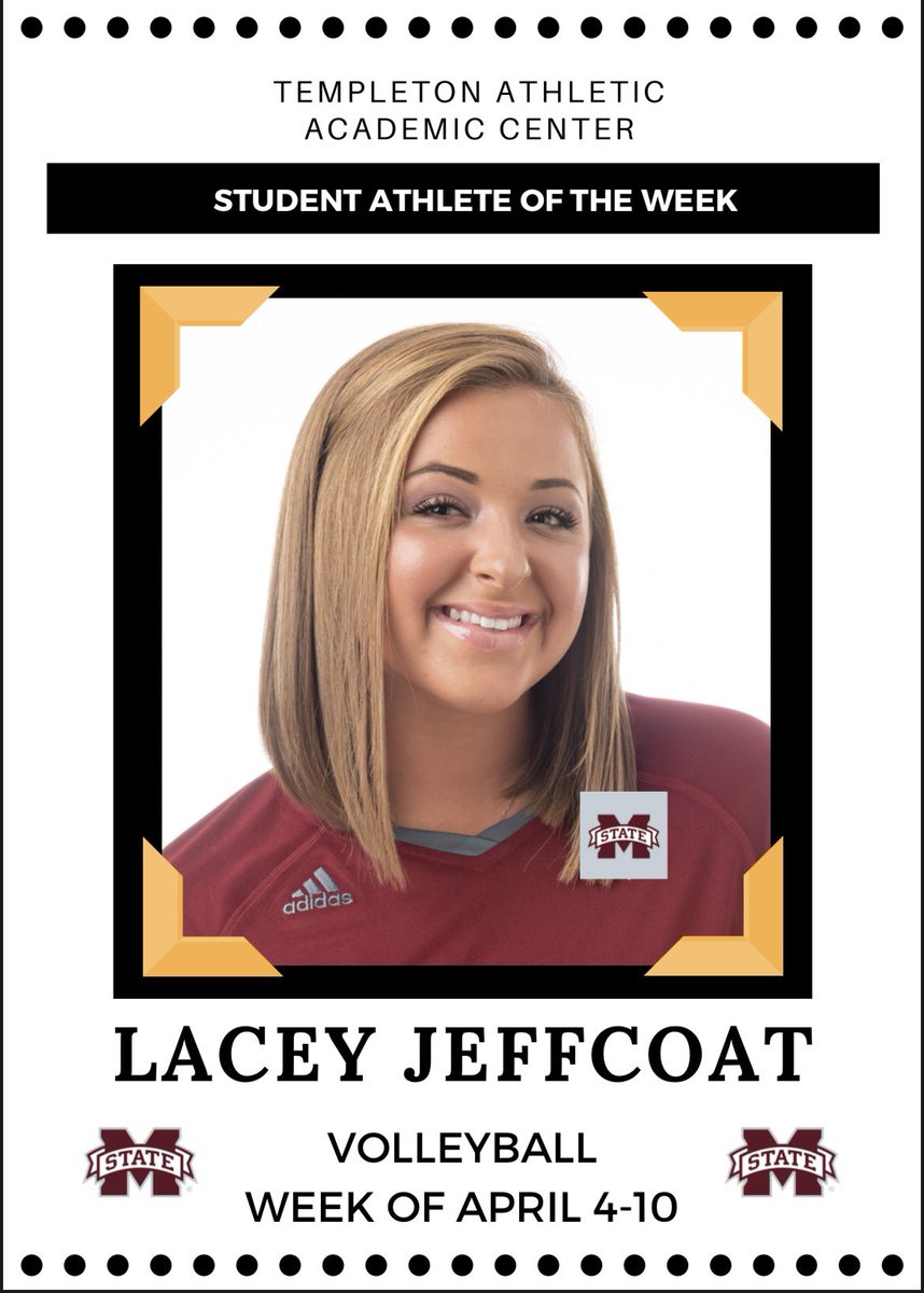 a_seifert21's tweet photo. Student Athletes of the Week -

Cade Smith @HailStateBB 
Lacey Jeffcoat @HailStateVB 
Lauren Miller @HailStateWG 

#EmbraceYourMagic #HailState https://t.co/sA72DSkSNe