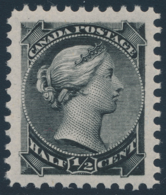 SparksAuctions's tweet photo. From our auction in February 2022, on thicker white paper: Lot 17, Canada 1882 half cent black Small Queen, XF NH, sold for C$292 #HalfCentBlack #SmallQueen https://t.co/VS11tTyS1S https://t.co/aCgSViaMbG