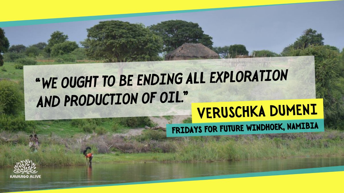 KavangoAlive's tweet photo. “We ought to be ending all exploration and production of oil.” — Veruschka Dumeni from @fff_whk #KavangoAlive #ReconAfrica #ClimateChange #IPCC

Watch the video here: https://t.co/NI5Y0rQceL https://t.co/30AfKGtPhQ