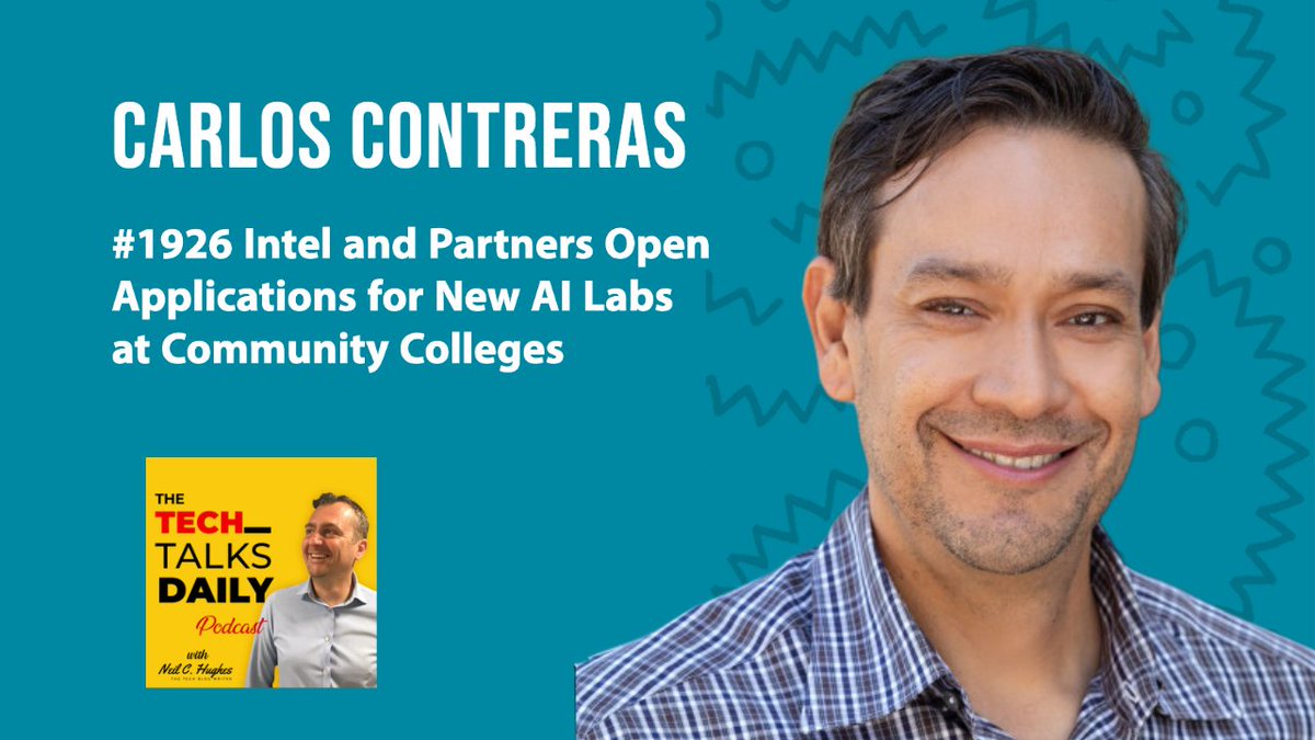 NeilCHughes's tweet photo. Tech Talks Daily: Carlos Contreras  @intel discusses the AI Incubator Network, Intel’s 2030 Goals and mission to make technology fully inclusive by expanding digital readiness worldwide. #Intel
https://t.co/o4dUiEgfEg https://t.co/xzFyLtO5Ez