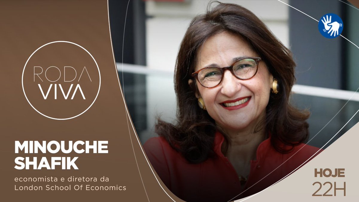 rodaviva's tweet photo. O #RodaViva recebe hoje a economista e diretora da London School Of Economics Minouche Shafik. 

Participam da bancada de entrevistadores @cariello_rafael, @MichaelFranca, @tcarran, @ericafraga_ e @maludelgado.

Com apresentação de @veramagalhaes programa vai ao ar às 22h. https://t.co/K533zIcG1R
