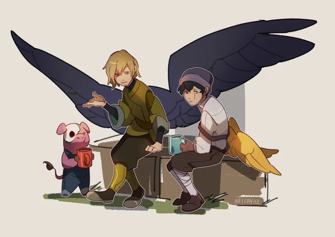 two birds + one baby zombie piggy
[#quackityfanart #philzafanart #dsmpfanart] 