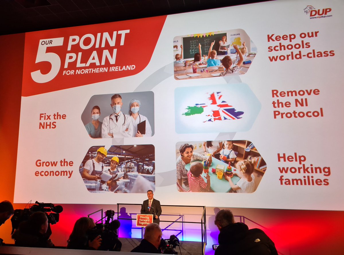 DavidBrooksMLA's tweet photo. Welcomed @duponline colleagues & candidates from across NI to #Dundonald for our campaign launch.
@J_Donaldson_MP outlined Our #5PointPlan to:
π Fix our NHS
π©βπΌ Grow our economy
π©βπ§ Helping working families
π¬π§ Remove the Irish Sea Border &
βοΈ Keep our schools world-class. https://t.co/SDz1mLBMhs