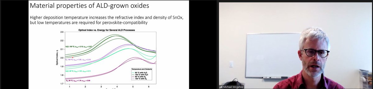 SalibaLab's tweet photo. Last talk of #ViPerCon2022 by Prof. Michael Mcgehee @CUEngineering on depositing robust barriers for #peorvskite protection during #ALD od SnO2🥽
Ozone treatment has just gotten a new purpose in #perovskite fabrication 📈 https://t.co/0fcmA8s4hE