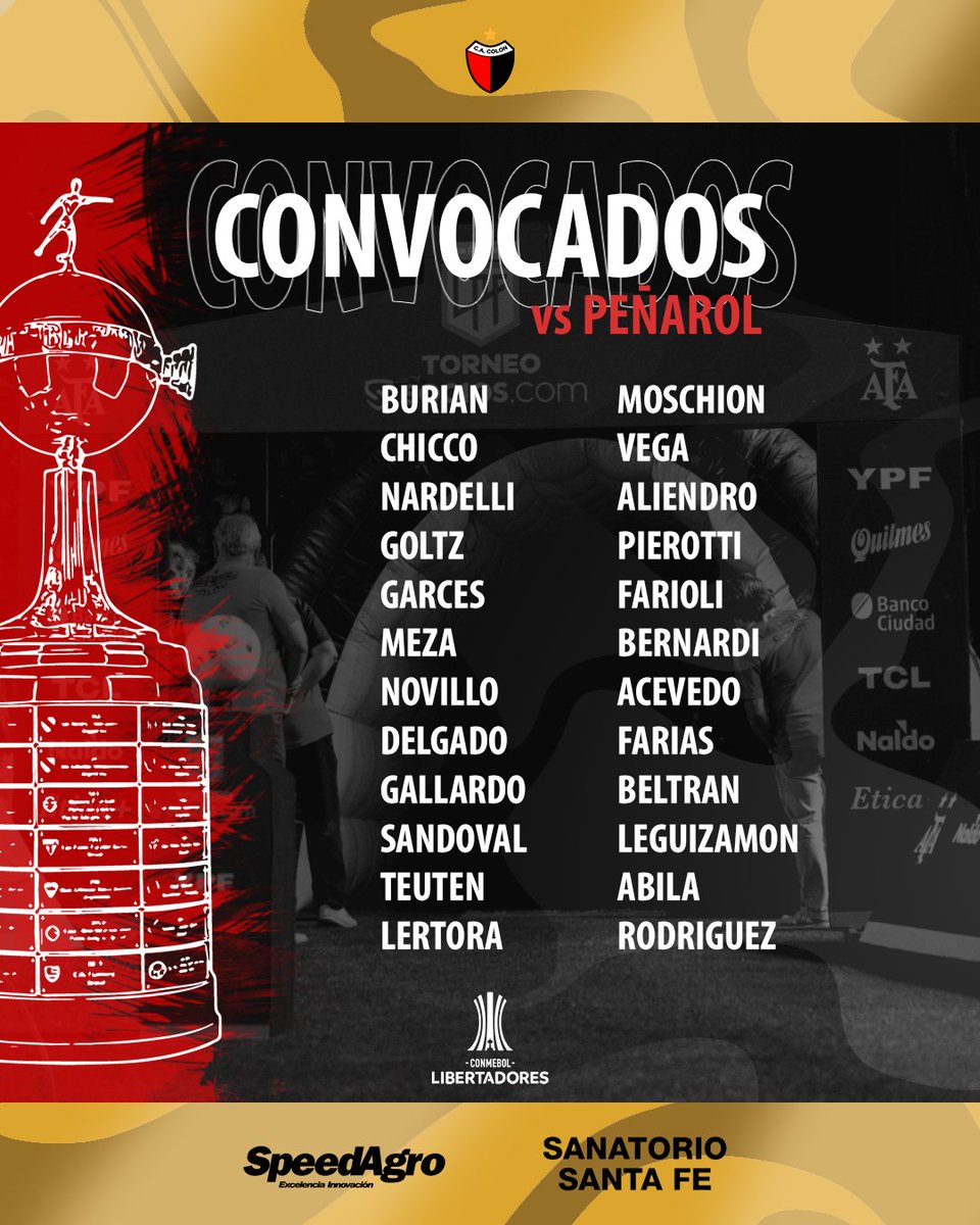 ColonOficial's tweet photo. Convocados para recibir a @OficialCAP por copa @Libertadores 🔴⚫💪🏼

#ElClubDelPueblo ❤🖤
#ColónNoSeDetiene https://t.co/X4uYwYTYI1