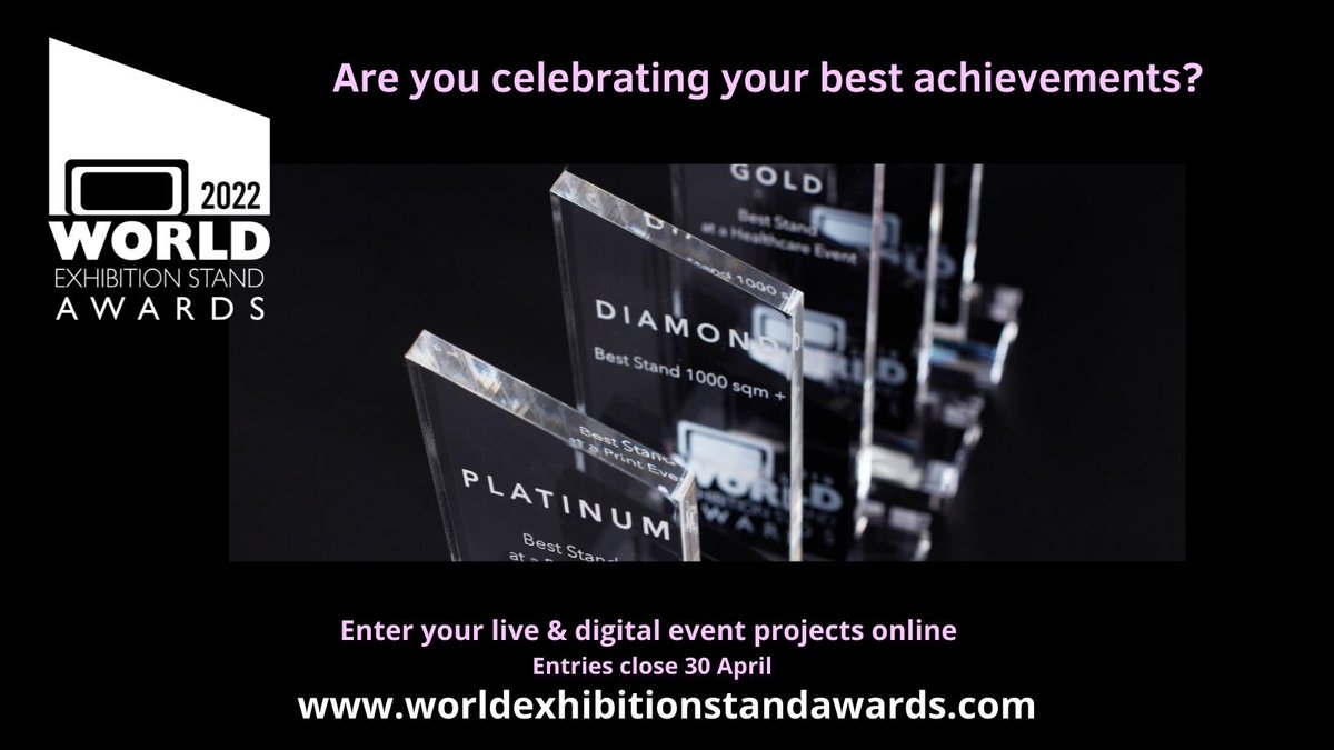 WESAAwards's tweet photo. Celebrate your best projects with #WESA22 Nominate your projects now online https://t.co/5axj0S0I4l
'#worldexhibitionstandawards celebrates the world's best exhibition stands and digital event experience. #awardwinning #exhibitionstands #creativeagency #boothdesign #digitalevents https://t.co/q4QlHFm4Oc