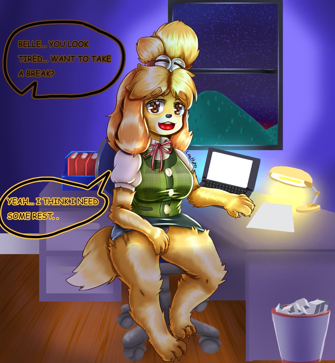 Lan_Hopes's tweet photo. Belle needs a break 

#AnimalCrossingNewHorizons #AnimalCrossing #isabelle #fanart #artistsontwitter https://t.co/XwW7qL79Sf