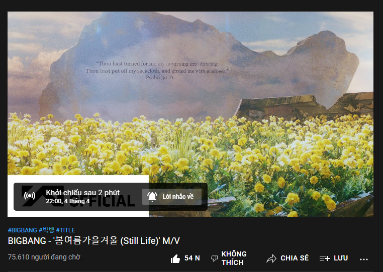 chuẩn bị gặp nhau nào 
👉 youtube.com/watch?v=eN5mG_…
STILL LIFE STILL HERE
<a href="/YG_GlobalVIP/">BIGBANG GLOBAL VIP</a>
#BIGBANG_StillLife
#BIGBANG #빅뱅이_돌아왔습니다