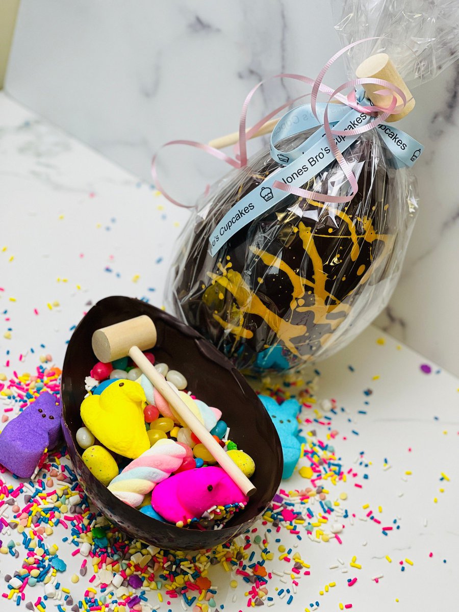 SO FUN &amp; CUTE! 😄 Our Breakable Chocolate Eggs are the perfect gift for your Easter basket! $25 for Large, $12.50 for Regular.

Get yours at our Aksarben Village location or order online here: jonesbroscupcakes.square.site/product/chocol…