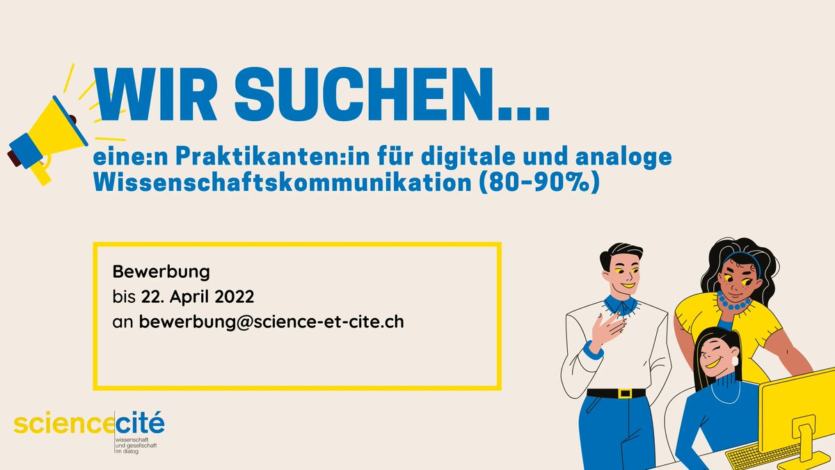 📢 Hast du Lust auf ein spannendes #Praktikum am Schnittpunkt von #Wissenschaft, #Gesellschaft und #Politik? Interessierst du dich für digitale und analoge #Kommunikation?
👉 Dann bewirb dich bei uns und werde Teil von unserem Team!
bit.ly/2FJcpWi

#wisskomm #stelle #job