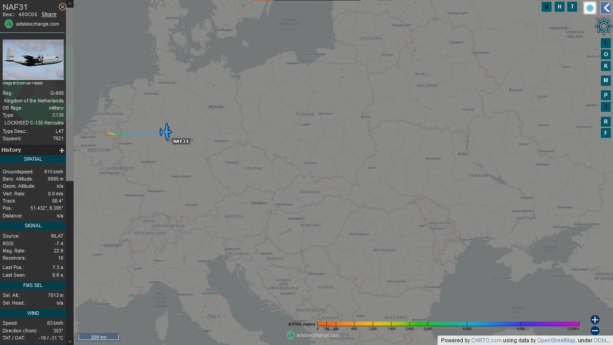 bizjetsofwar's tweet photo. RNLAF (🇳🇱) C-130 Hercules heading to Eastern Europe. Likely bringing more military equipment for #Ukraine (🇺🇦) to Rzeszow.

NAF31 // G-988 // #480C06 https://t.co/VYd9hDls1z