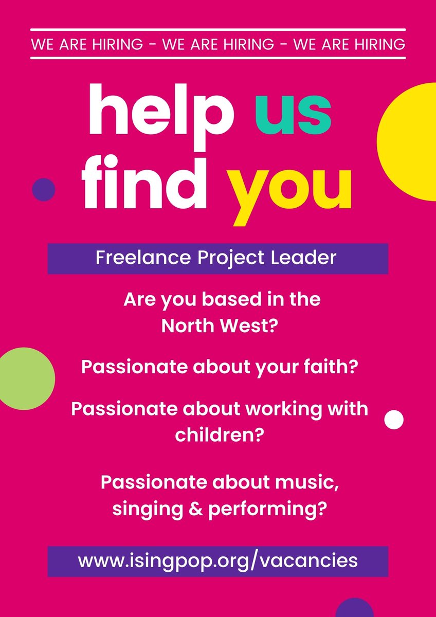 iSingPOP's tweet photo. ****WE'RE HIRING****

Some exciting vacancies have opened up at iSingPOP HQ and we're looking for YOU!

Could you be one of our new Project Leaders? 

For more information check out our website - https://t.co/ym4LDnkr0o https://t.co/B4S1QIgdyn
