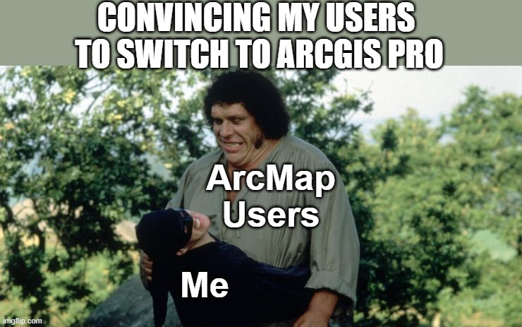 MatthewHMalone's tweet photo. My migration pitch may need some work. #GIS #mappymeme #geospatial #ESRI #ArcMap #ArcGISPro https://t.co/8BiUlrMOGB