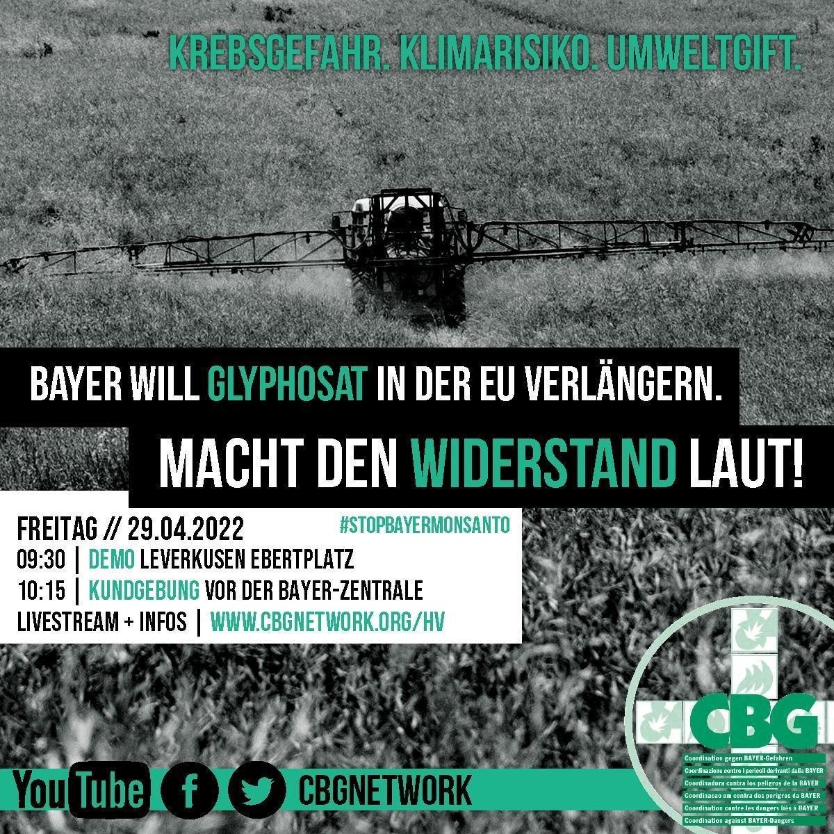 LeverkusenFff's tweet photo. Wir demonstrieren wieder!

Am 29.04. ist BAYER-Hauptversammlung und wir kooperieren mit der Coordination gegen BAYER-Gefahren. 

Um 9:30 geht's auf die Straße, vom Ebertplatz zur BAYER Zentrale. 

Wir freuen uns auf euch! https://t.co/44LIjcDZXj