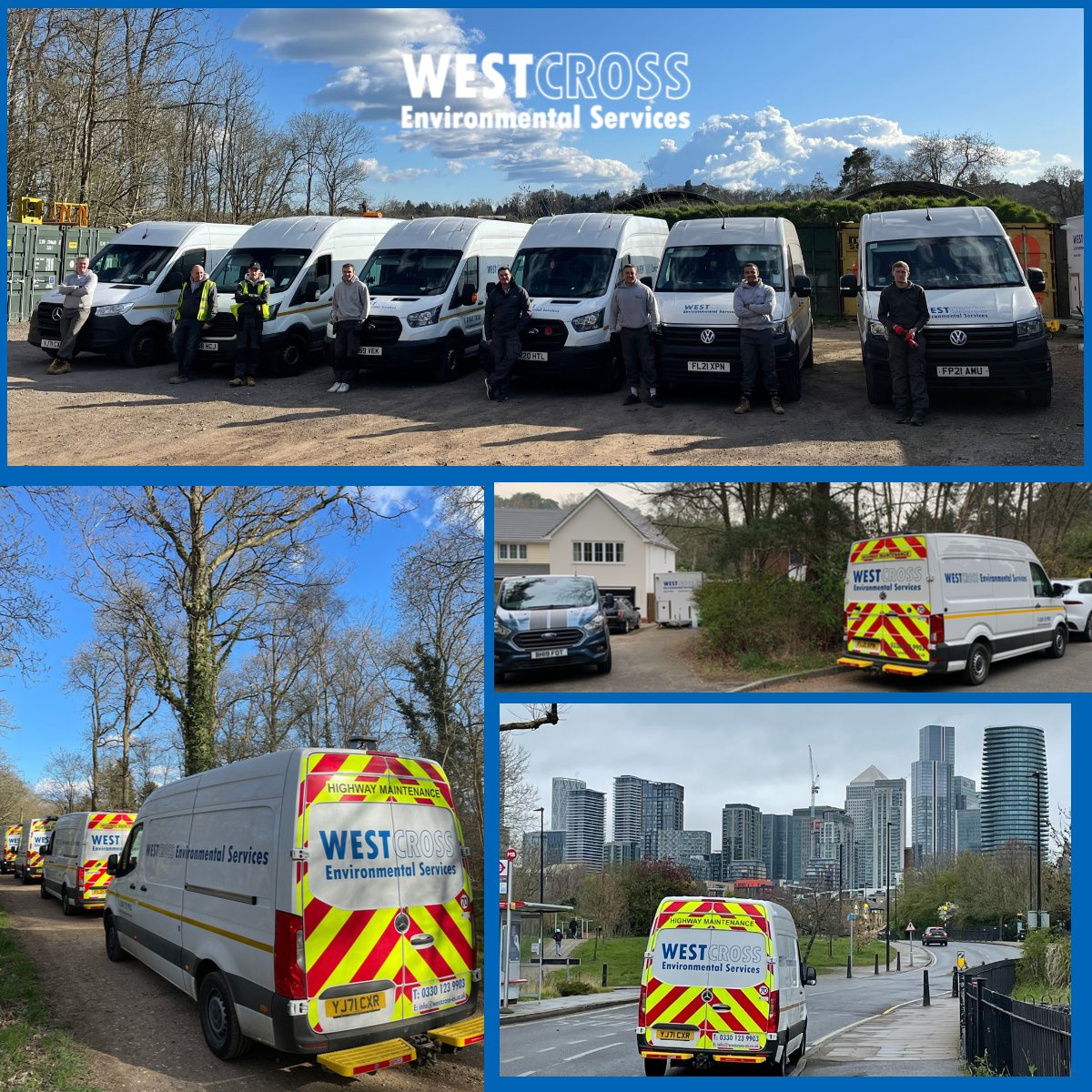 WestCrossES1's tweet photo. 💪A growing team
💪A growing fleet

📸 As we’ve grown it’s noticeable how many vans and units we have on the road. 

🙏These were shared in our WhatsApp group over the past 7 days… https://t.co/kf4jwI7Qbo