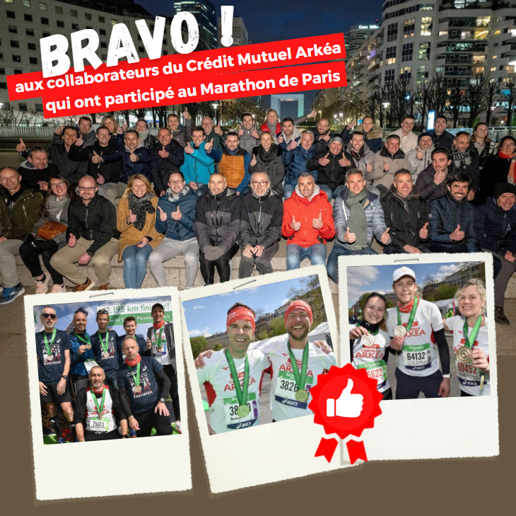 cmarkea's tweet image. 🏃‍♀️ Toutes nos félicitations aux collaborateurs du @cmarkea qui ont participé hier au Marathon de Paris et ont réussi à franchir la ligne d’arrivée. 👏 Bravo pour leur belle performance !