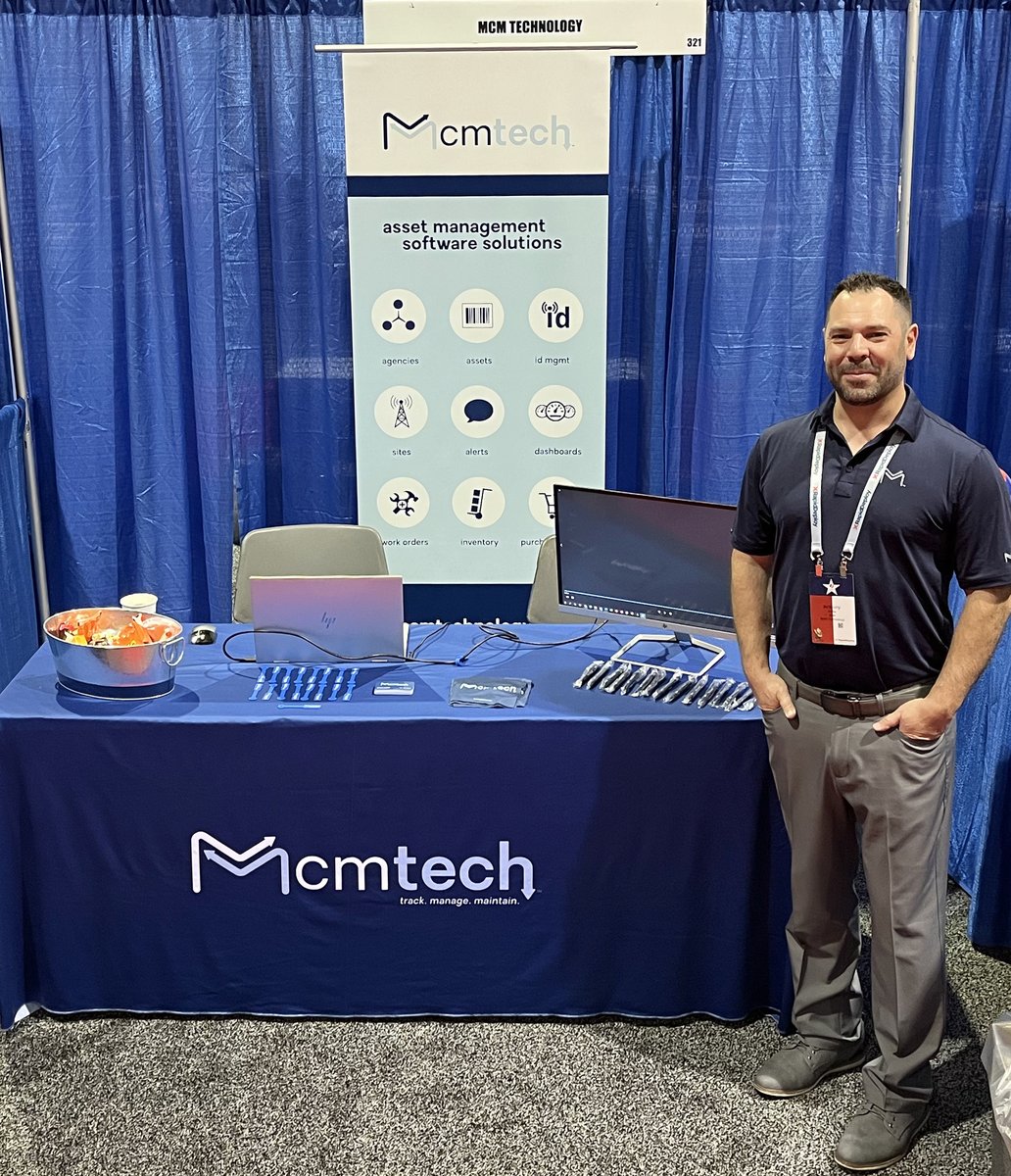 MCM_Tech's tweet photo. All set up at 2022 Texas Public Safety Conference in Galveston, TX. Make sure you stop by Booth 321 if you are attending! #TXPSC2022 #trackmanagemaintain #justtrackit https://t.co/VOA0e7F7ja