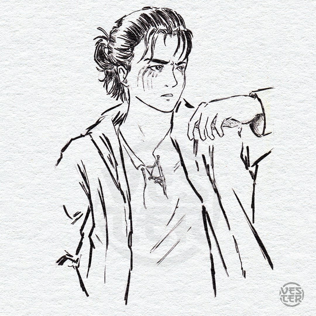 pablovester's tweet photo. Les dejo este Eren Jaeger rapidito que dibujé en vacaciones.
Here we have a quick Eren Jaeger sketch I did on my vacations.
#eren #erenjaeger #attackontitan #aot #snk #shingekinokyojin #anime #fanart #ereh #studiomappa #manga #levi #mikasaackerman https://t.co/SY50x6gAN3