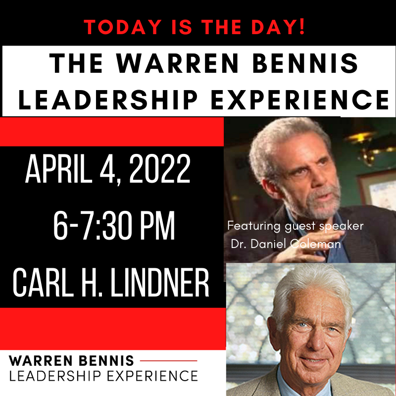We look forward to seeing you tonight at the Warren Bennis Leadership Experience! 🤩