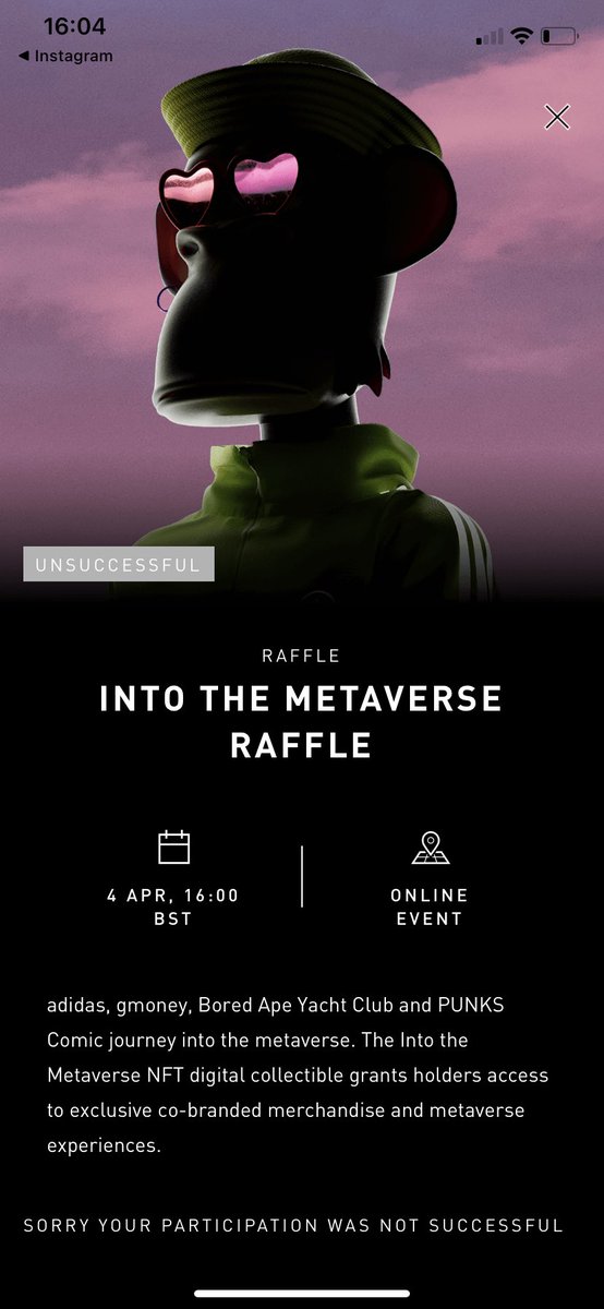 Was obvs worthy a try, maybe better luck next time 🤞🏾<a href="/adidasoriginals/">adidas Originals</a> #nft #NFTGiveaway