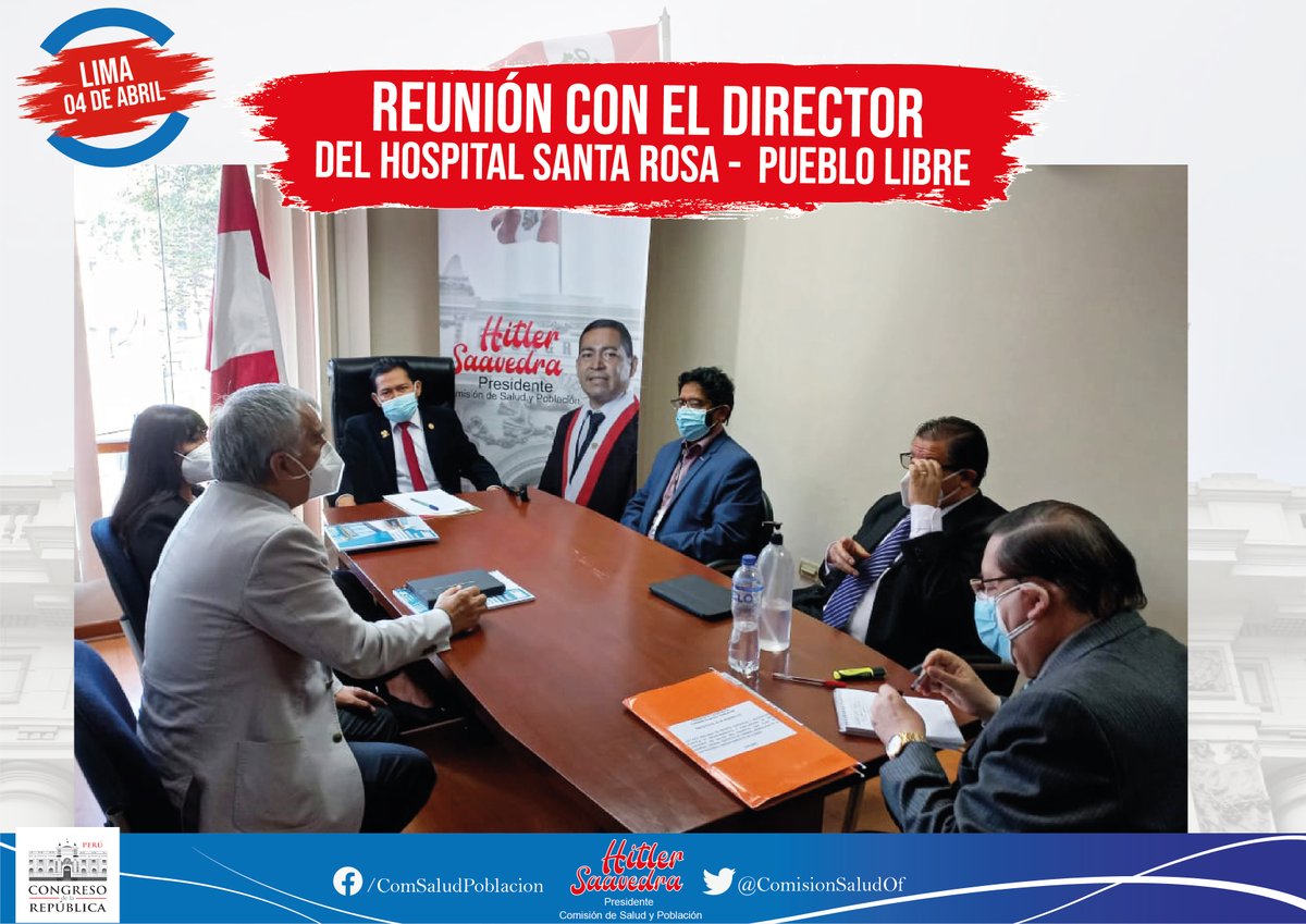 CDescentraliza's tweet photo. #Noticias|
Hoy el presidente de la @ComisionSaludOf @HitlerSaavedra recibió al director del Hospital Santa Rosa de #PuebloLibre, Dr. César Herrera, dónde informó al equipo técnico y al presidente de la comisión las dificultades que vienen atravesando en plena emergencia sanitaria https://t.co/UUFdgfto3I