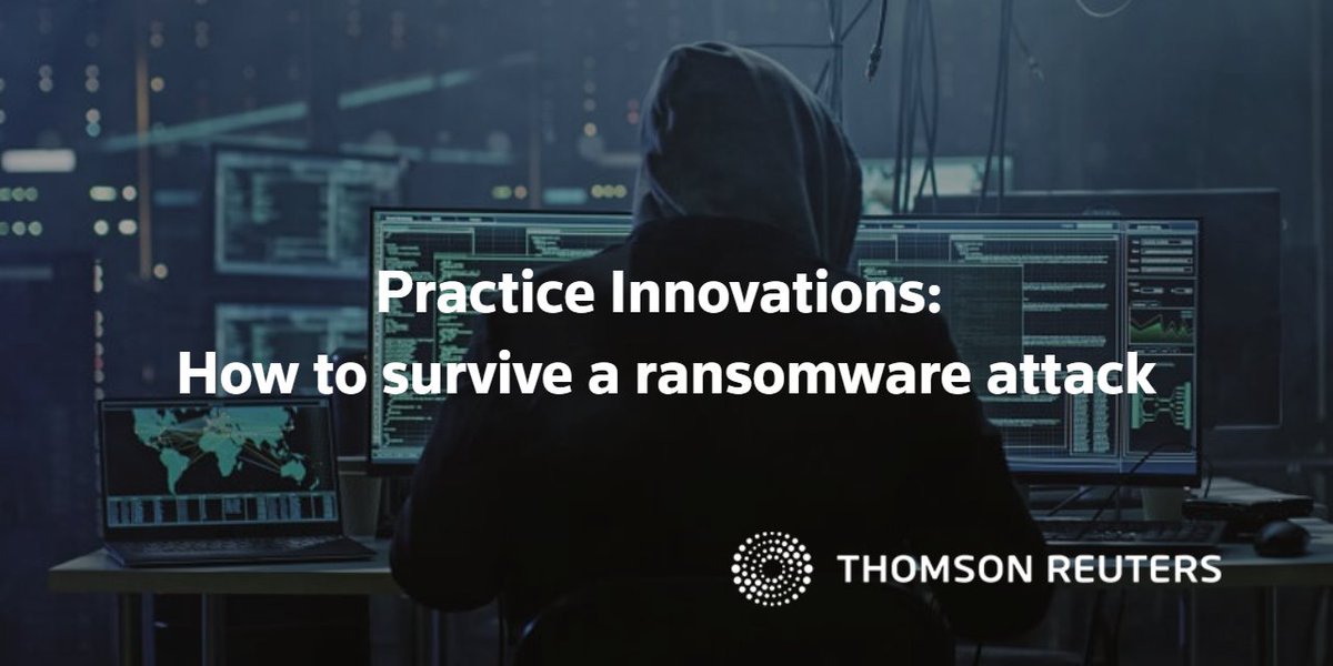 What steps can companies and #LawFirms take to better survive a #Ransomware attack? Prior planning and communication with all stakeholders is a good start. tmsnrt.rs/36Hx5gA

<a href="/wjjosten/">Bill Josten</a> <a href="/AttyGinaJurva/">Gina Jurva</a> #Cybersecurity #DataPrivacy #PracticeInnovations #LegalTech #TRInstitute