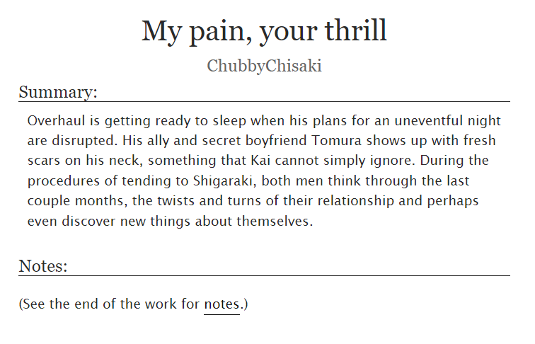 ChubbyChisaki's tweet photo. My fic for @chsghlweek is complete!

https://t.co/0GVVCz7enR https://t.co/b4HluelSG0
