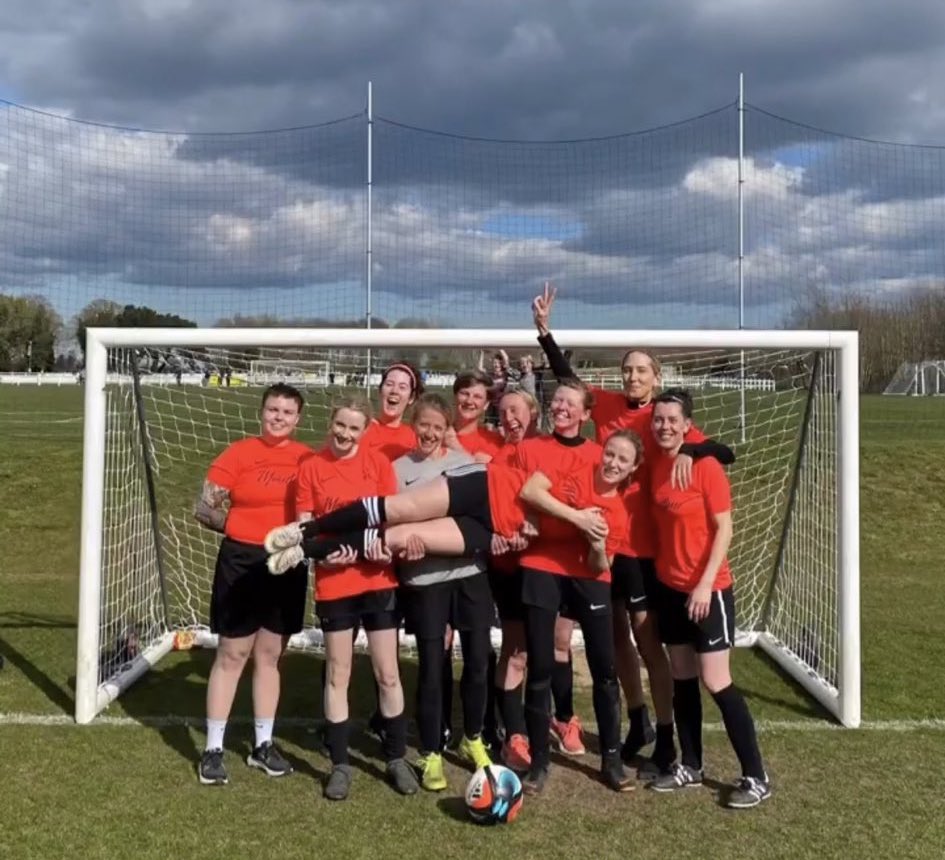 Ladies celebrate in style after their 2-1 win yesterday against an organised <a href="/HorsfordFC/">Horsford F.C.</a> side. 1st goal from super striker/PoM @the_Nor_Folk and a keeper-scored WOW goal from <a href="/baxterphysio/">Jo Baxter</a> ! Thanks to kit sponsors @MeantimeMediaCo and home pitch by <a href="/TheNestCSF/">The Nest</a> 💚💚💚 <a href="/NWGFL/">NWGFL</a>