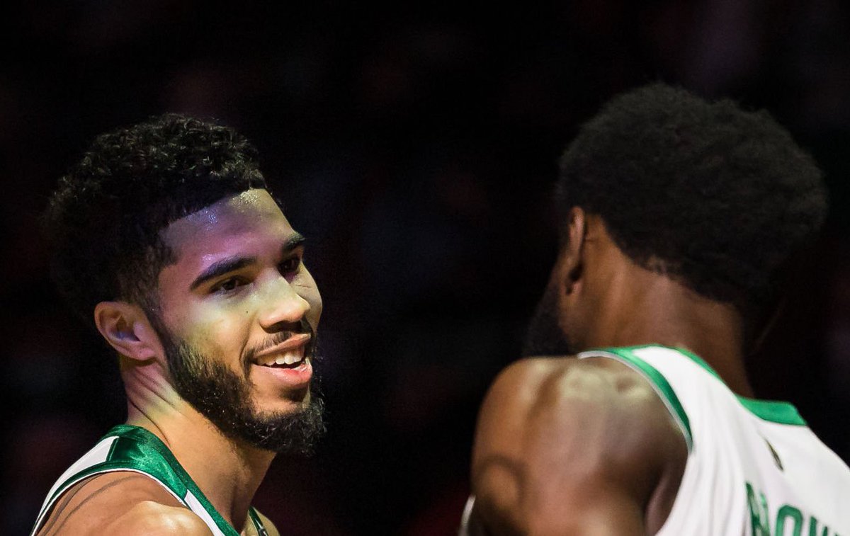 TheDunkCentral's tweet image. Jayson Tatum and Jaylen Brown over their last 8 games: 

Tatum: 29.3 PPG - 5.4 RPG - 5.6 APG
56.8% FG - 46.4% 3PT - 85.7% FT

Brown: 29.3 PPG - 5.6 RPG - 3.3 APG
58.7% FG - 54.3% 3PT - 80.5% FT