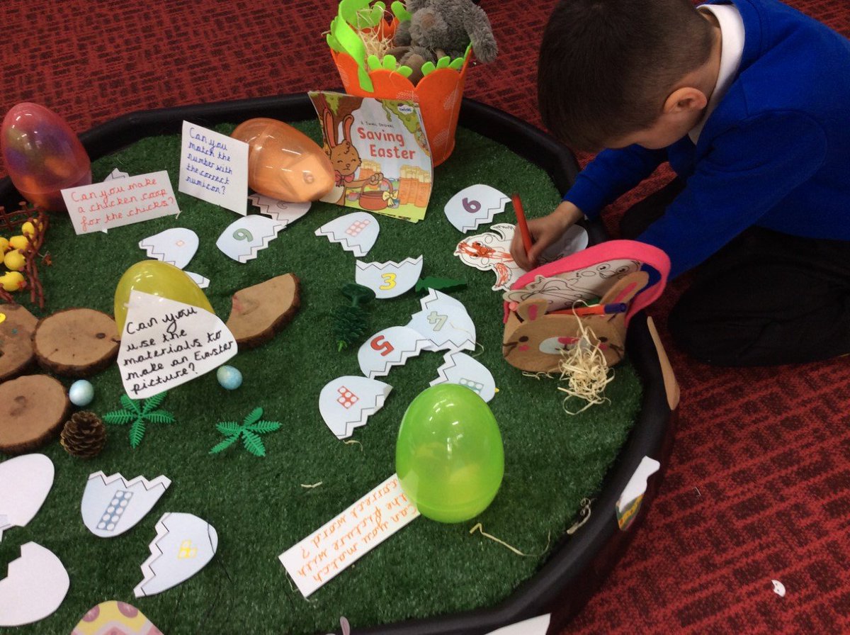 AdderleySchool's tweet photo. Reception have been having fun with this #Easter themed #TuffTrayPlay Egg-cellent work children! ๐๐ฅ @BirminghamEdu #LearningThroughPlay #Celebrations #RMSE https://t.co/5cWso5ZBhy