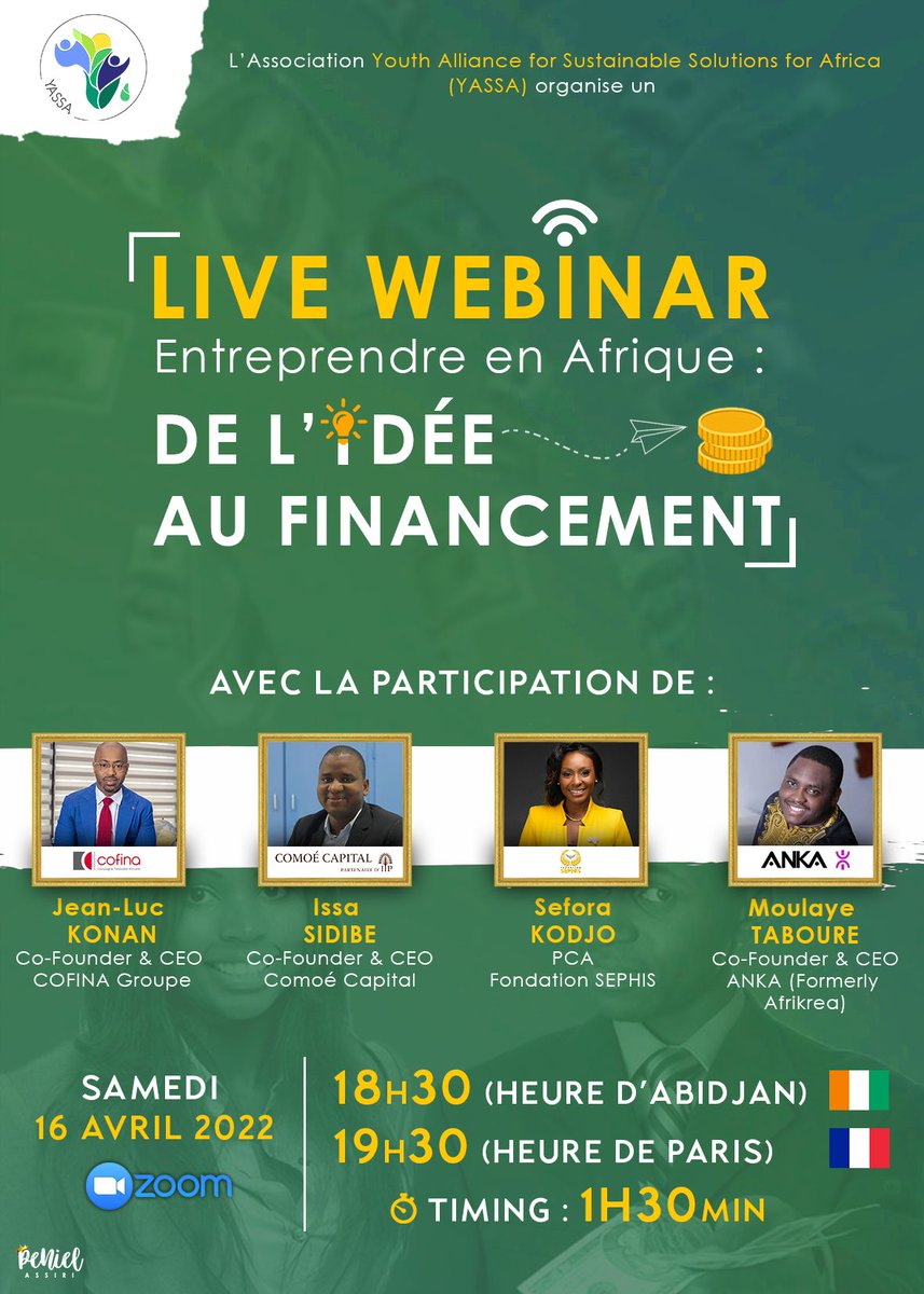 Comoé Capital interviendra samedi 16 avril 2022 à 18h GMT pour parler #financement, #accompagnement et levée de fonds !

N'oubliez pas de vous inscrire (webinaire en ligne) via le lien suivant 👉: eventbrite.fr/e/inscription-…