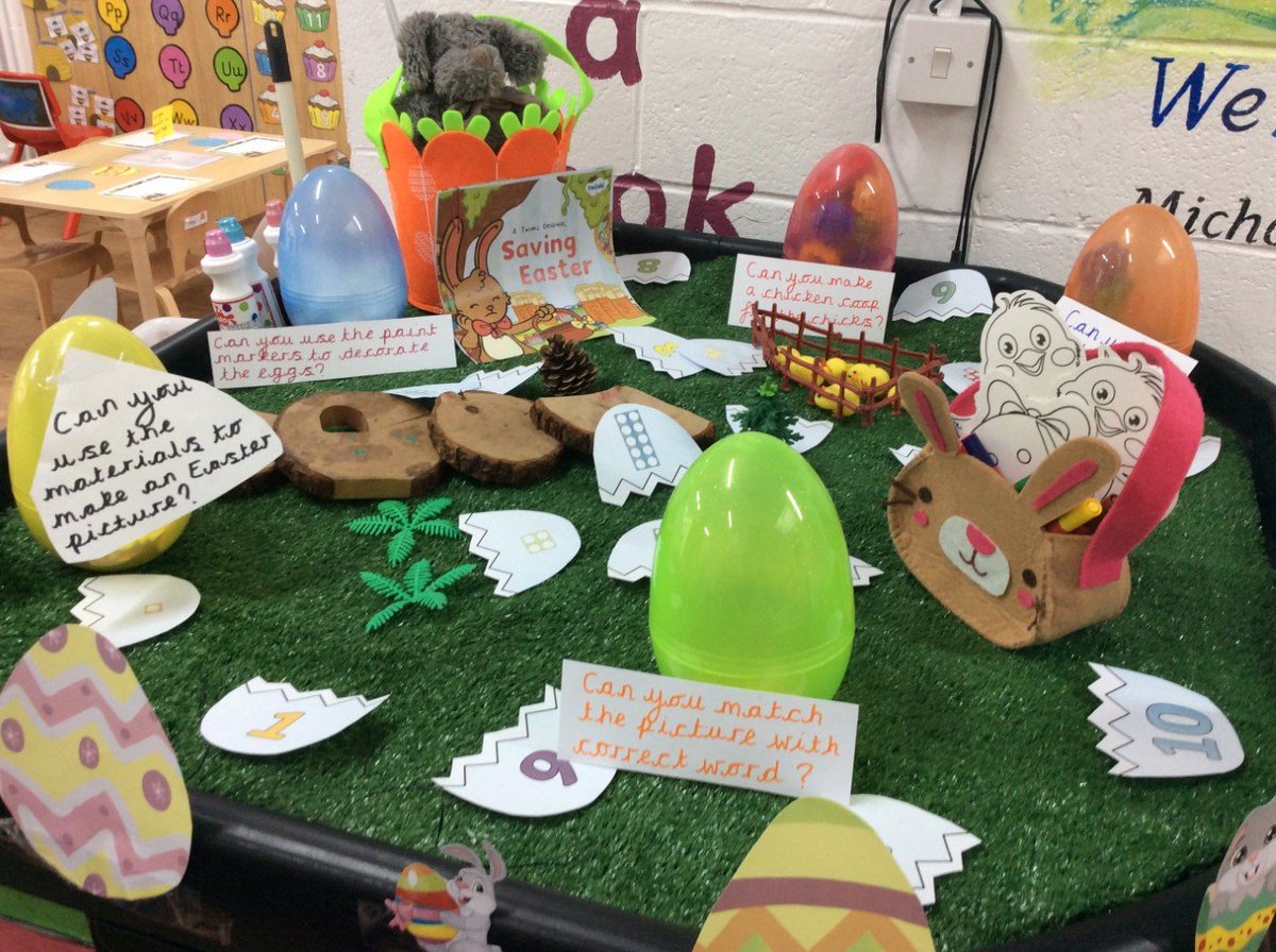 AdderleySchool's tweet photo. Reception have been having fun with this #Easter themed #TuffTrayPlay Egg-cellent work children! ๐๐ฅ @BirminghamEdu #LearningThroughPlay #Celebrations #RMSE https://t.co/5cWso5ZBhy