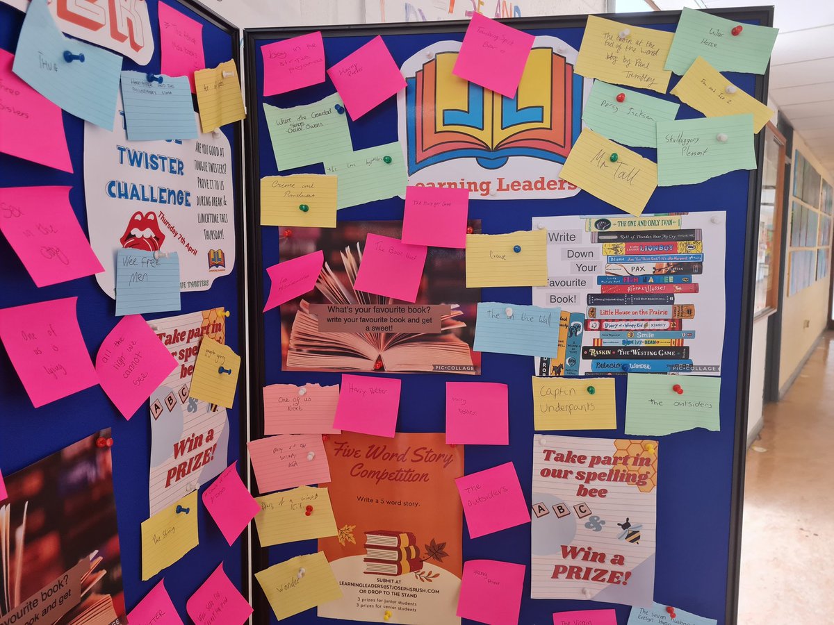 Day 1 of Literacy Week done! 📚📖✏️ Great to chat with students about their favourite novels and to see the range of interests across the school community! Looking forward to our Story competition tomorrow 👨‍🏫👩‍🏫 @stjosephsrush @CBlearninghub @DaraghNealon @NAPD_IE @ciaranreade