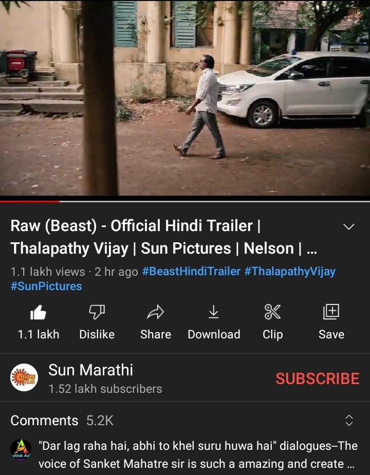 itz_Vijaymaniac's tweet photo. Views and likes perfectly balanced :)
#BeastHindiTrailer #Beast https://t.co/vp3iWqivCp