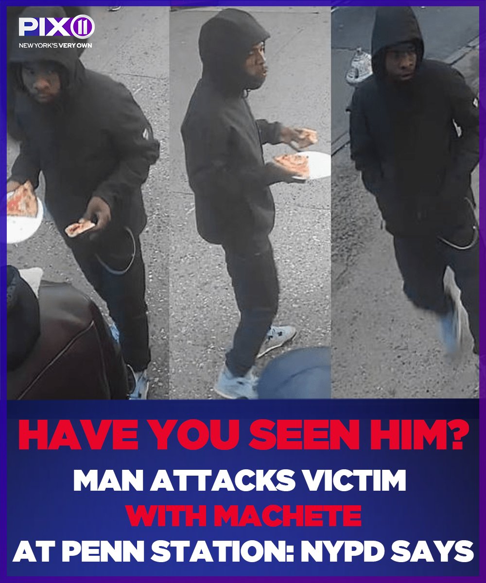 PIX11News's tweet photo. A man attacked a person with a machete inside Penn Station, causing a severe laceration to the victim’s head, the NYPD said.

The machete attack in Midtown Manhattan happened on Tuesday at 7:05 p.m., police said. https://t.co/8iX3hu9OJG