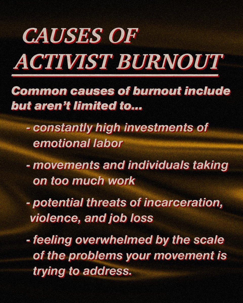 sunriseatx's tweet photo. Activism burnout is one of the greatest threats facing our movements and organizers. To learn more, check out our brief guide on identifying and combatting burnout here! https://t.co/CldAIjFEch